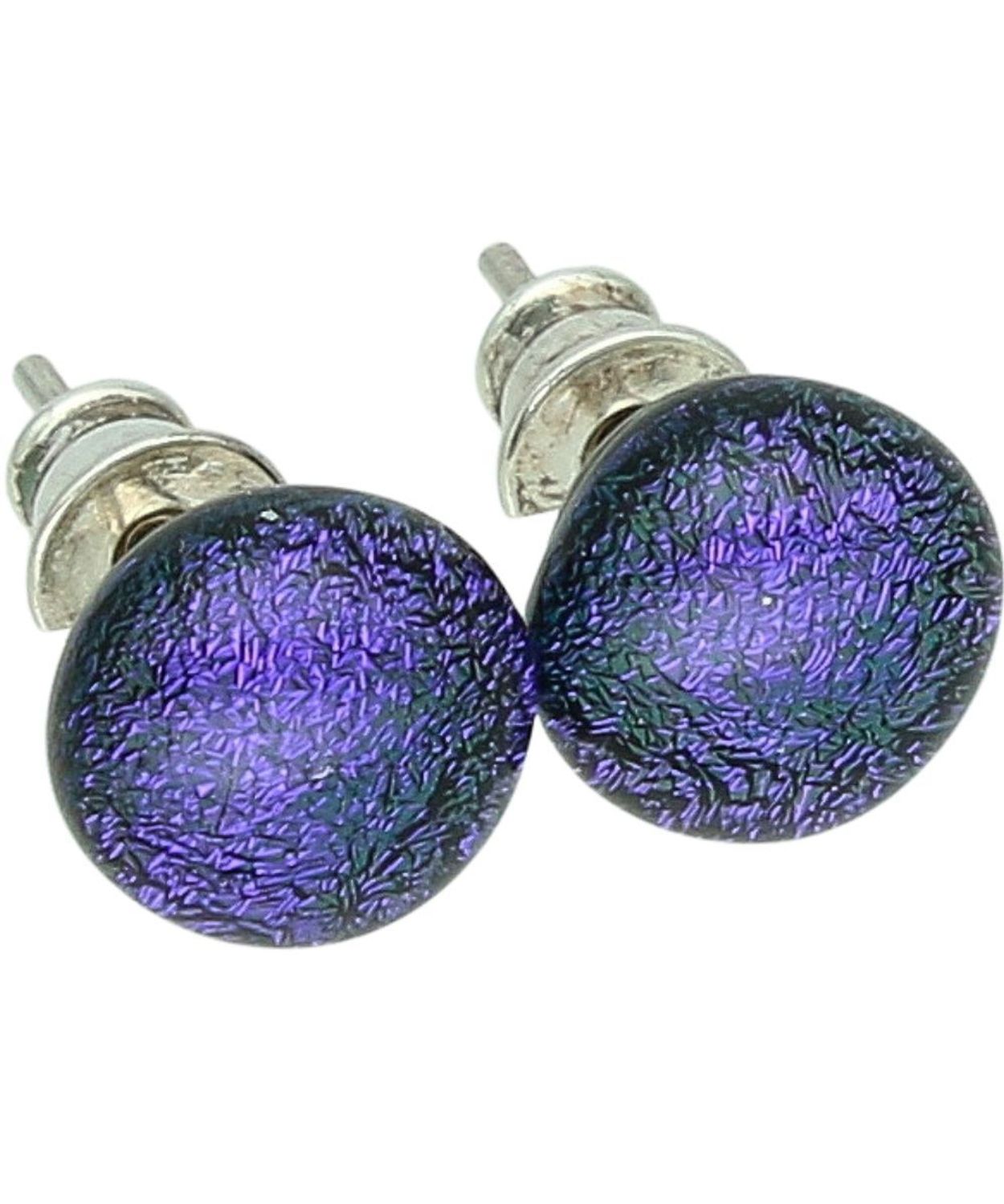 Kolczyki srebrne szkło weneckie fioletowe błyszczące.jpg